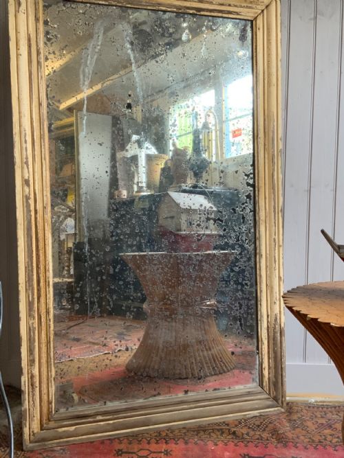 Original French Reeded Bistro Mirror