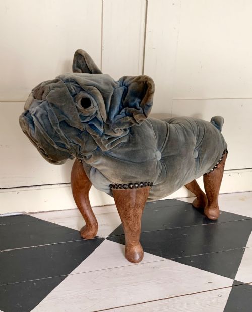 1920’S Velvet Bulldog Foot Stool
