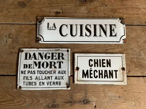 Collection of 3 Enamel Signs
