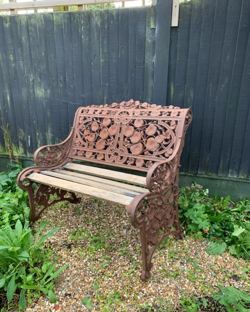 Late 19th Century Cast Iron Garden Bench by Coalbrookdale