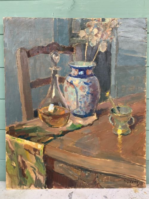 Mid Century Still Life Oil on Canvas