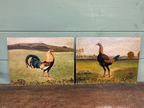 Naive School - Pair of Oils on Boards