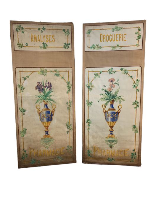 Large Art Nouveau Chemist Shop Panels