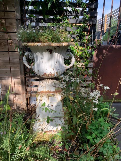 19th C Garden Urn and Pedestal