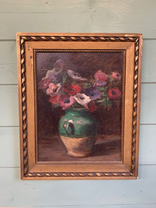 Early 20thc French School Still Life with Anemones