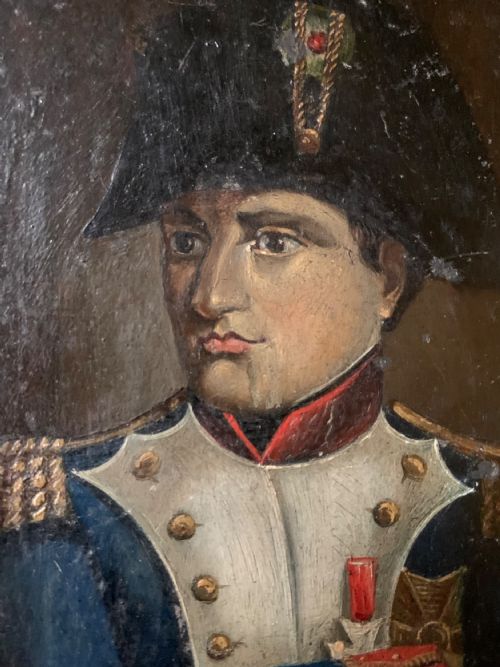 19TH CENTURY MINIATURE OIL PORTRAIT OF NAPOLEON BONAPARTE - ADDITIONAL PHOTO 3