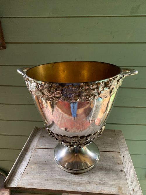 Large Antique Silver Plated Champagne/wine Cooler