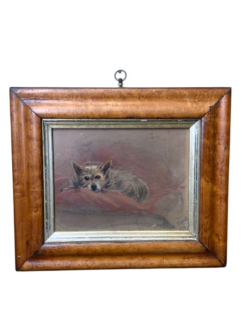19th Century Watercolour of a Terrier Called ‘Joie’