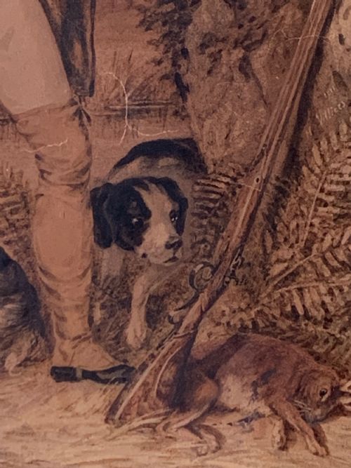 GEORGIAN WATERCOLOUR THE HUNTER J F MARIE HUET VILLIERS - ADDITIONAL PHOTO 4
