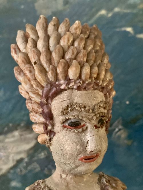A RARE ANTIQUE FRENCH SAILORS SEASHELL FIGURE - ADDITIONAL PHOTO 7