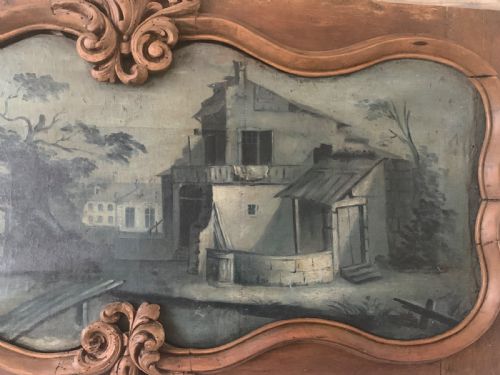 AN 18TH CENTURY PERIOD OVERDOOR PAINTED PANEL - ADDITIONAL PHOTO 4