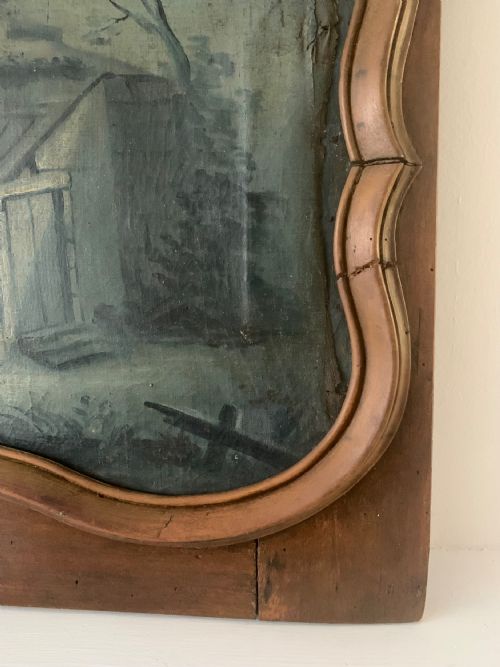 AN 18TH CENTURY PERIOD OVERDOOR PAINTED PANEL - ADDITIONAL PHOTO 7