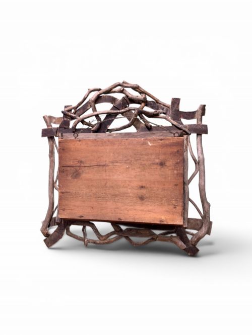 LARGE FINE ANTIQUE CORK DIORAMA WITH TWIG FRAME - ADDITIONAL PHOTO 4