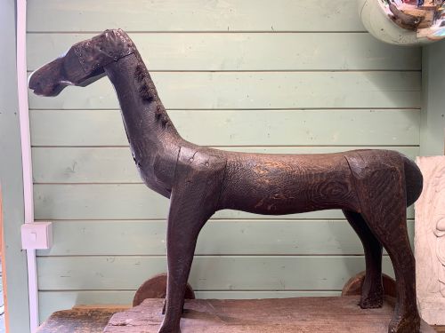 NAIVE EARLY 18TH CENTURY CARVED FIGURE OF A TOY HORSE - ADDITIONAL PHOTO 5