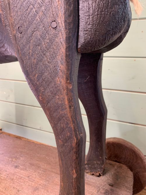 NAIVE EARLY 18TH CENTURY CARVED FIGURE OF A TOY HORSE - ADDITIONAL PHOTO 9