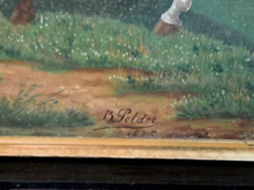 FRENCH SCHOOL OIL ON PANEL HORSES - ADDITIONAL PHOTO 3