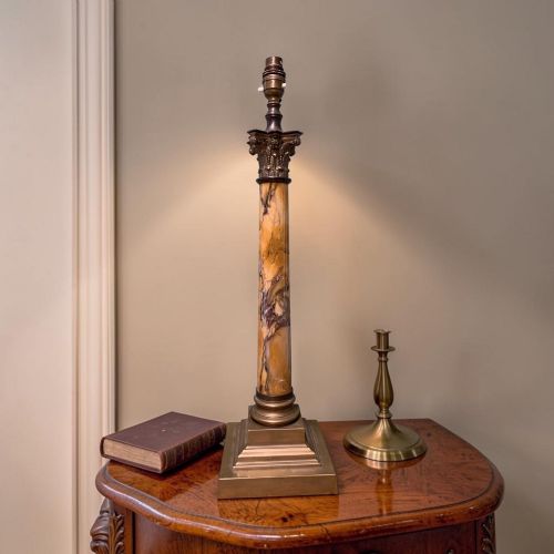 LARGE EARLY 20TH C CORINTHIAN COLUMN TABLE LAMP - ADDITIONAL PHOTO 1