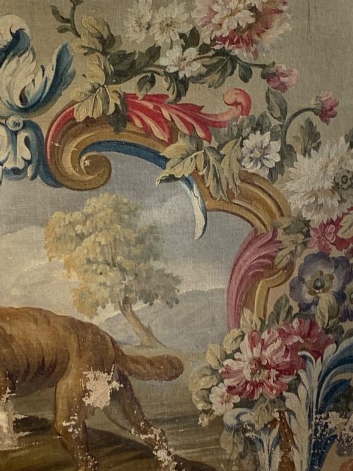 EARLY 19TH C OIL ON CANVAS POSSIBLY A CARTOON FOR AN AUBUSSON TAPESTRY - ADDITIONAL PHOTO 3