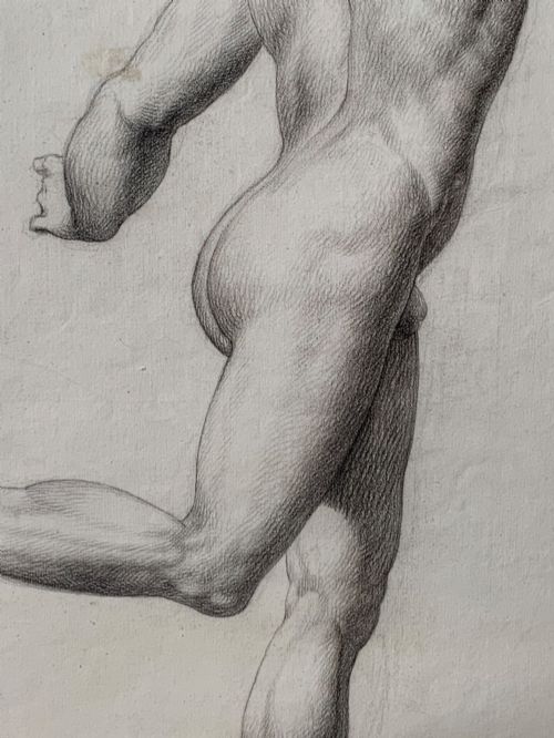 ACADEMIC PENCIL DRAWING OF THE GOD HERMES - ADDITIONAL PHOTO 3