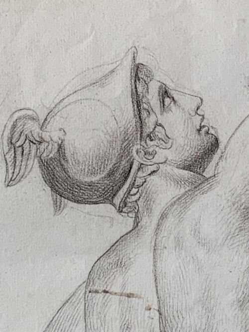 ACADEMIC PENCIL DRAWING OF THE GOD HERMES - ADDITIONAL PHOTO 4