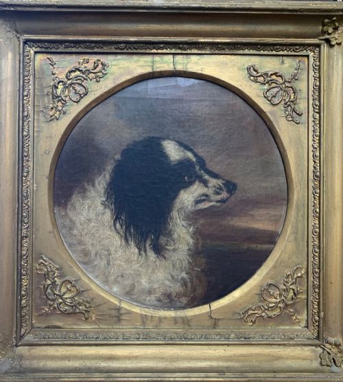 B a Howe - Oil Portrait of a Spaniel C.1863