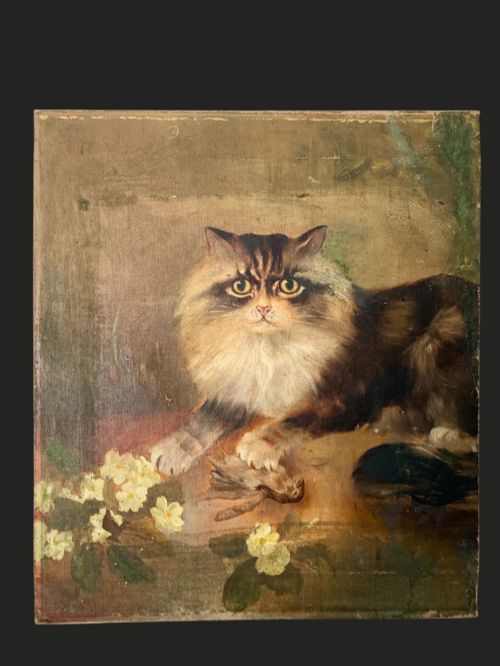 Portrait of a Cat - 19th Century Naive School
