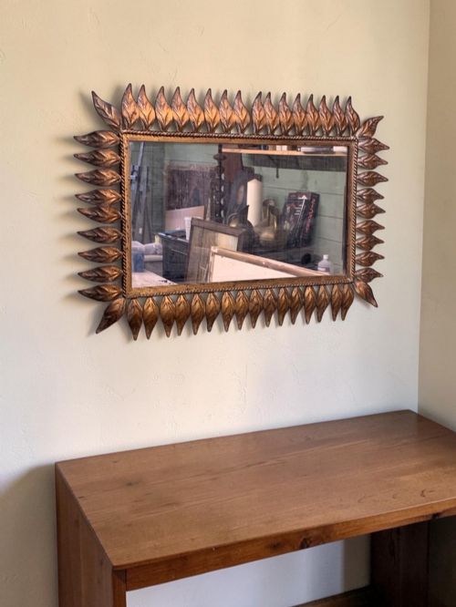 An Unusual 1930’S Spanish Gilt Metal ‘Landscape’ Mirror