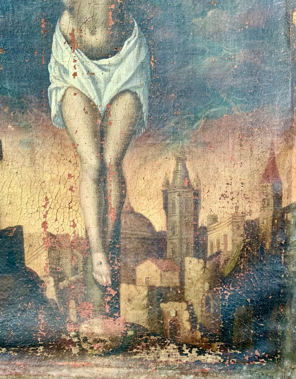 17th century oil painting of the crucifixion  View V