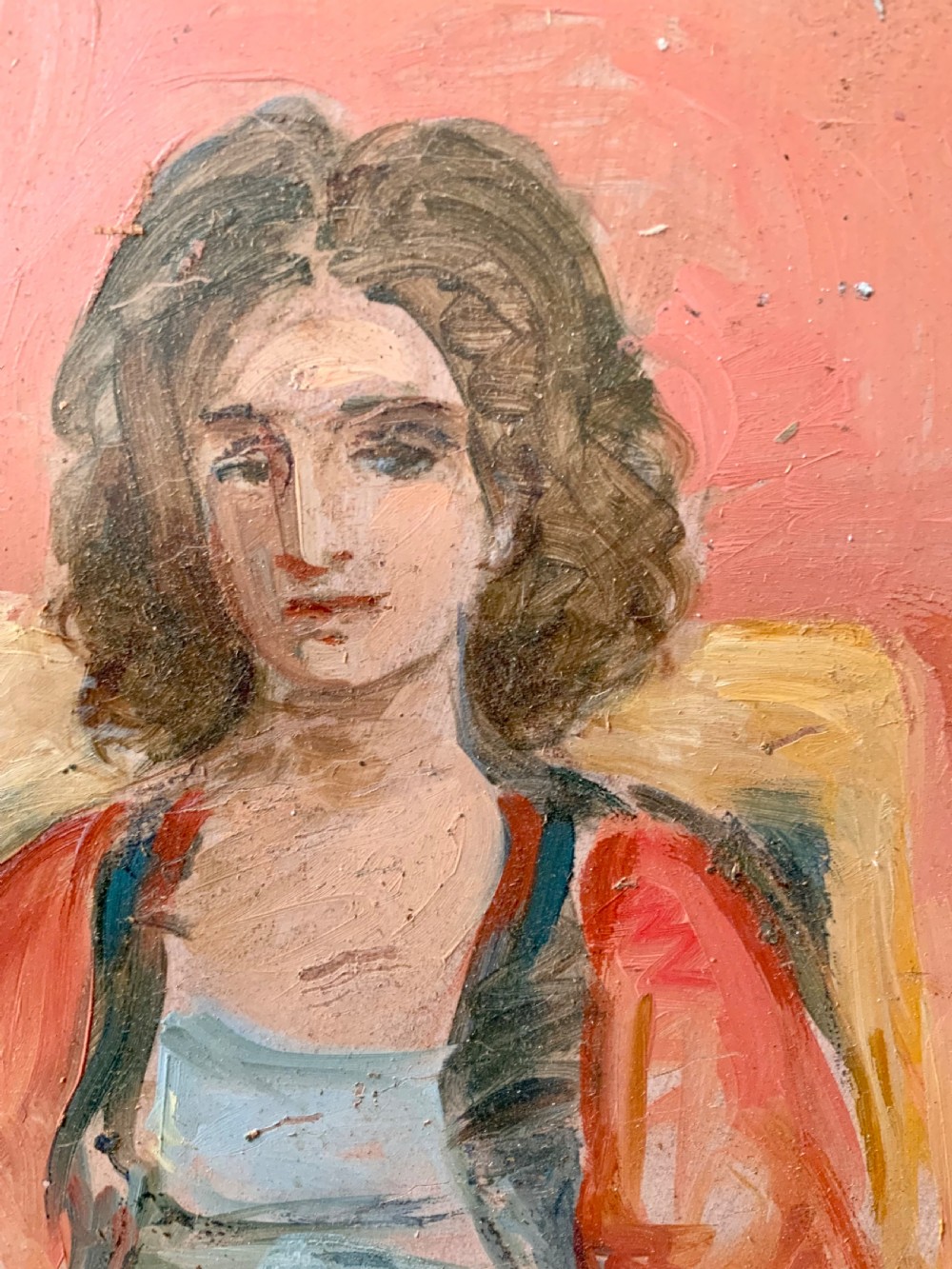 Oil painting of lady in armchair by Stella Steyn  View II