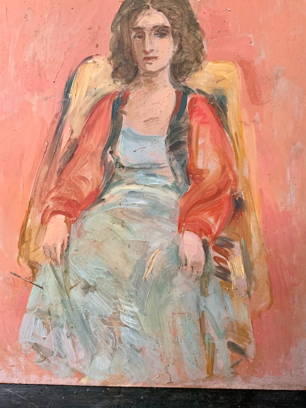 Oil painting of lady in armchair by Stella Steyn  View III