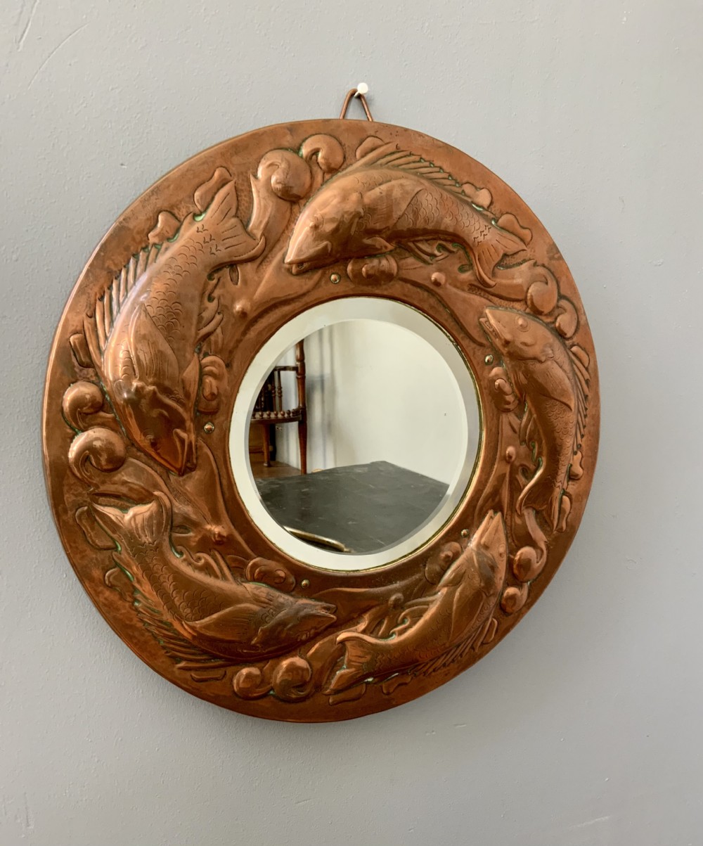 ARTS & CRAFTS NEWLYN COPPER MIRROR