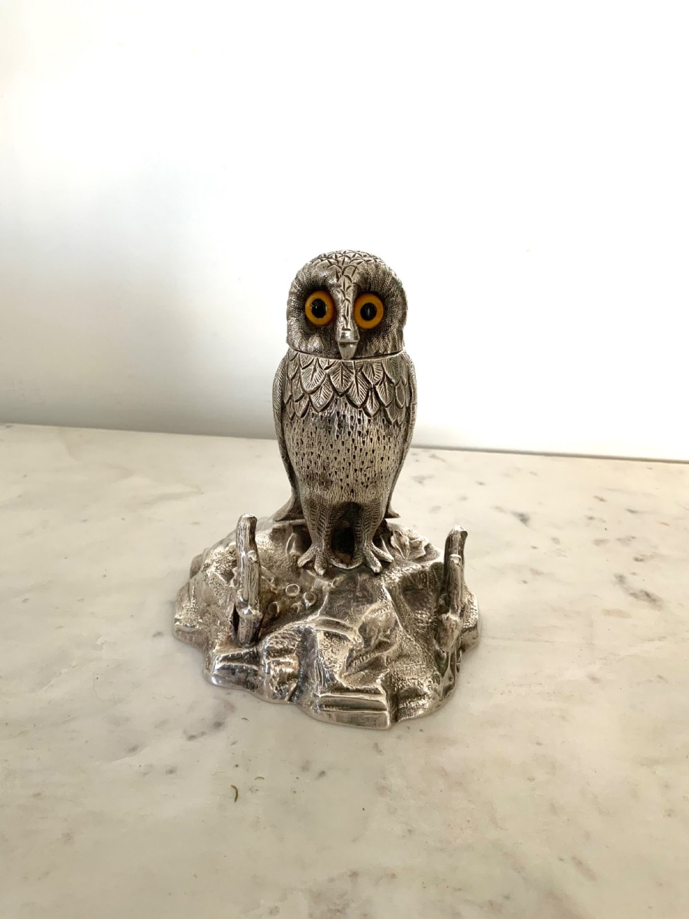 VICTORIAN NOVELTY INKSTAND IN THE FORM OF AN OWL View III