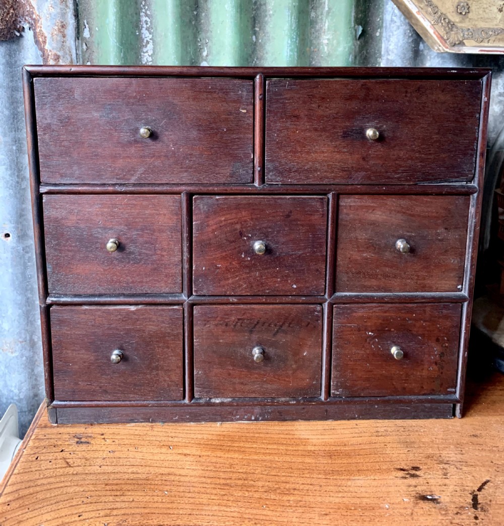UNUSUAL 19th CENTURY DOUBLE SIDED BANK OF DRAWERS