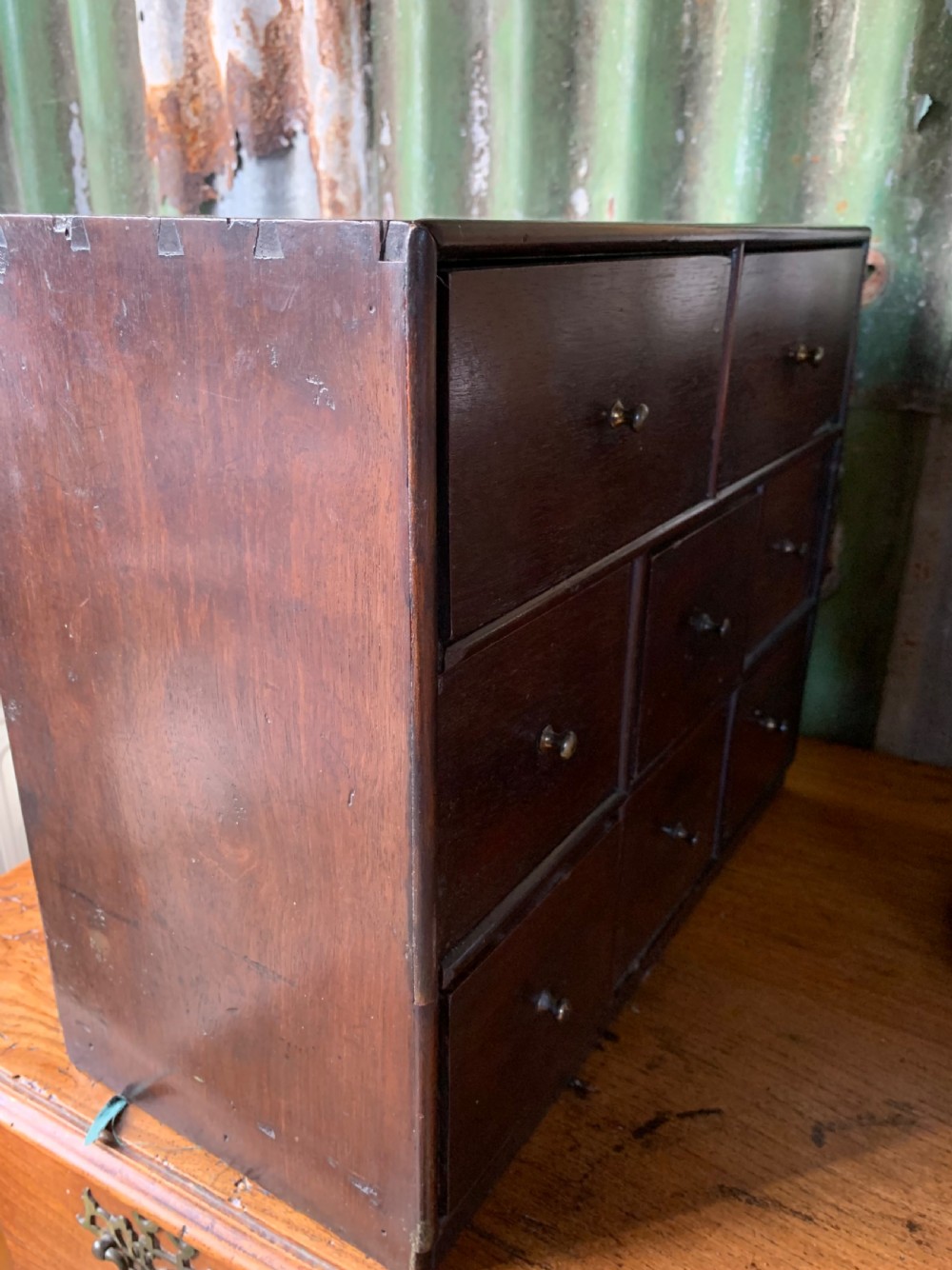 UNUSUAL 19th CENTURY DOUBLE SIDED BANK OF DRAWERS View III