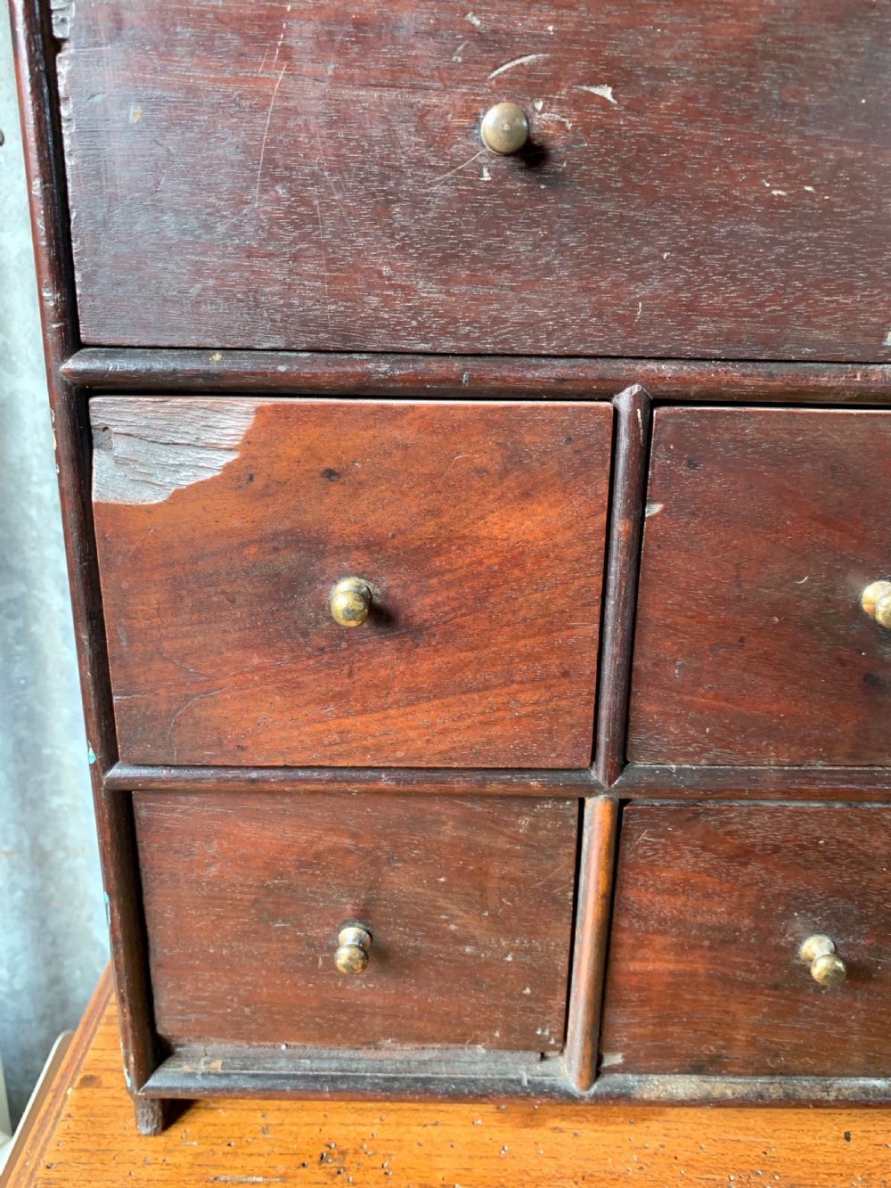 UNUSUAL 19th CENTURY DOUBLE SIDED BANK OF DRAWERS View IX