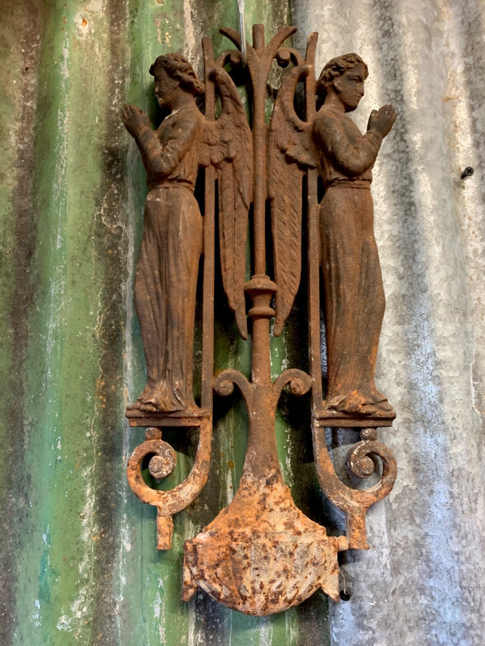 FRENCH 19thC CAST IRON ANGELS View II
