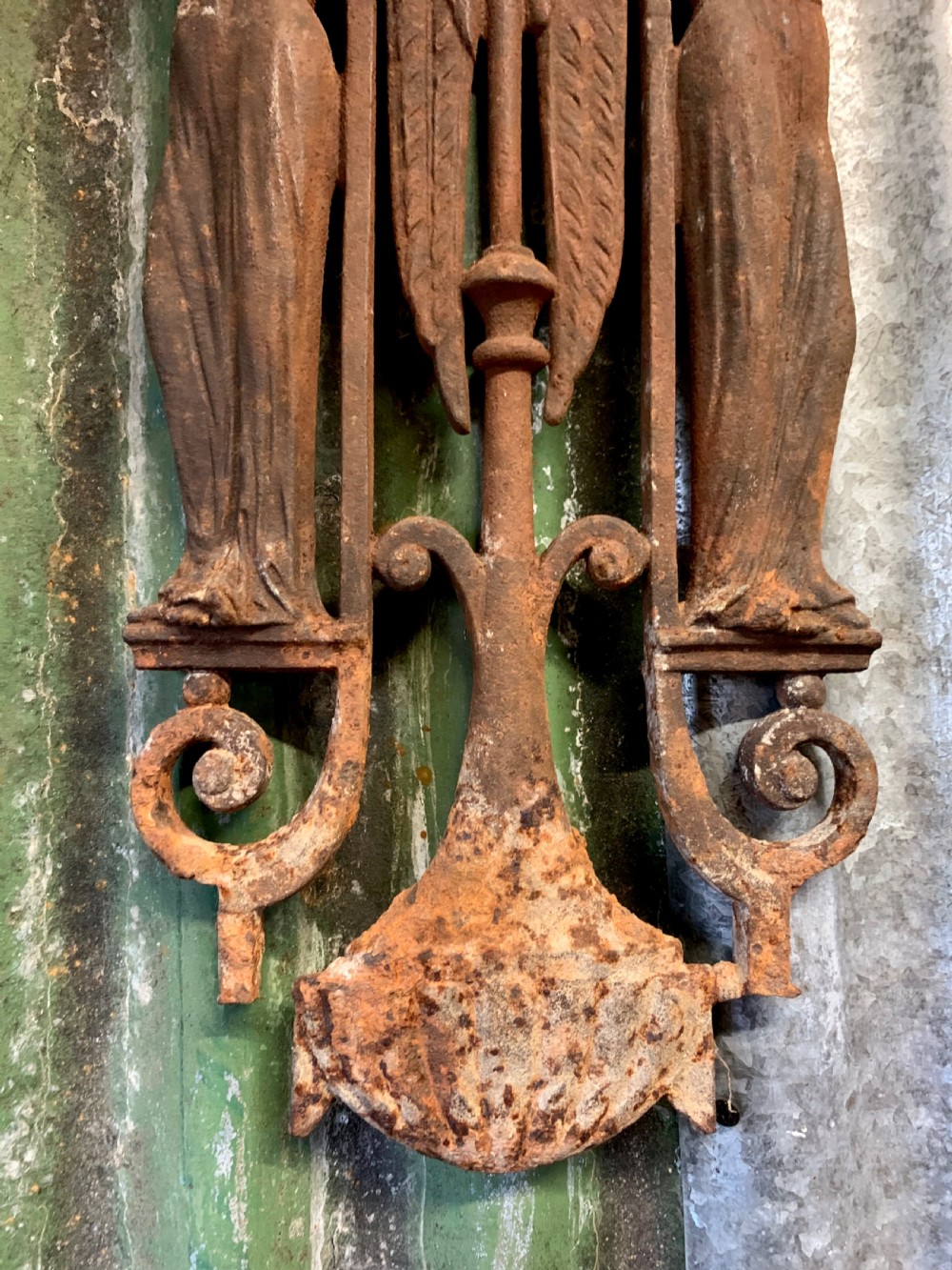 FRENCH 19thC CAST IRON ANGELS View III