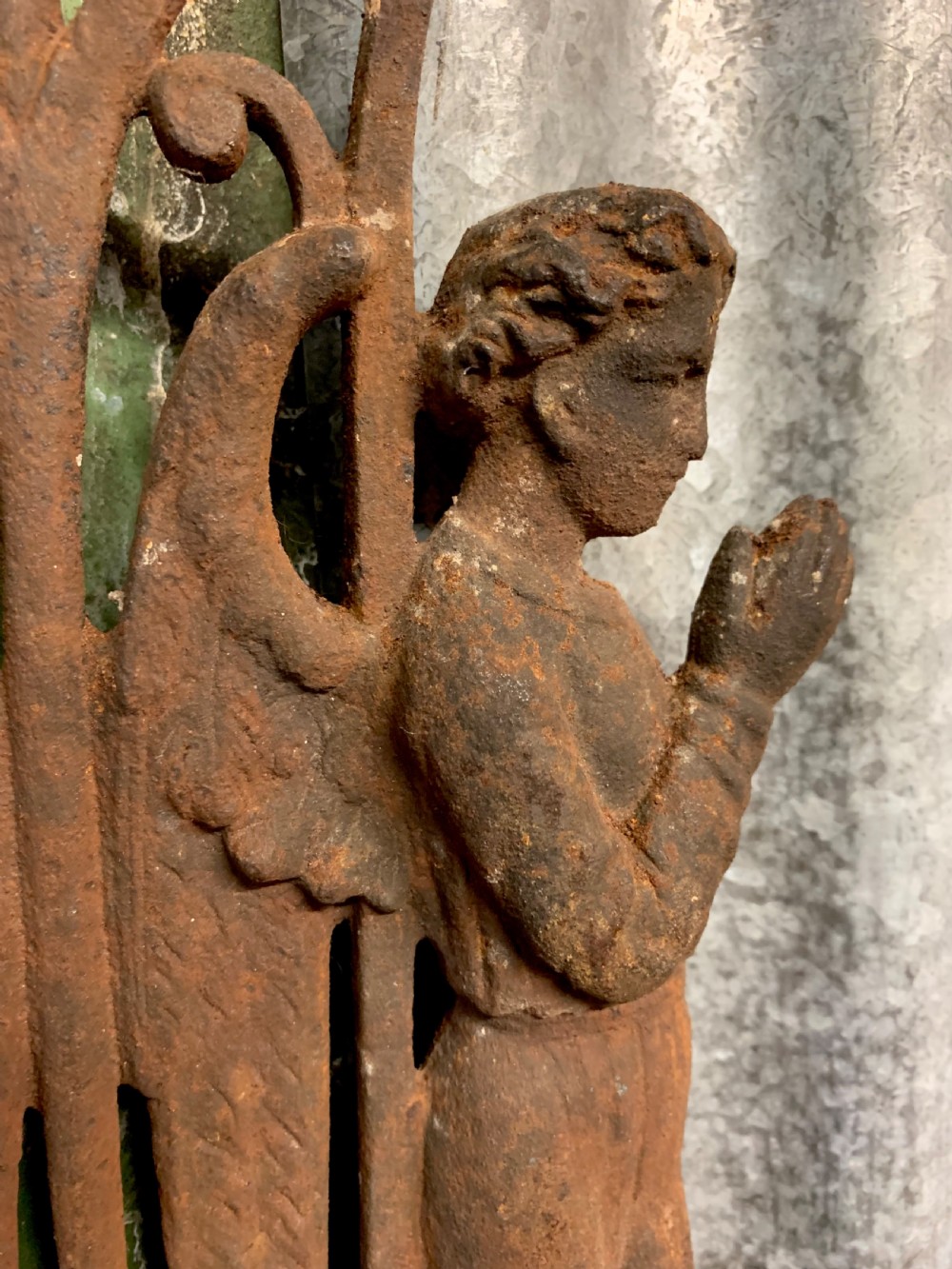 FRENCH 19thC CAST IRON ANGELS View IV