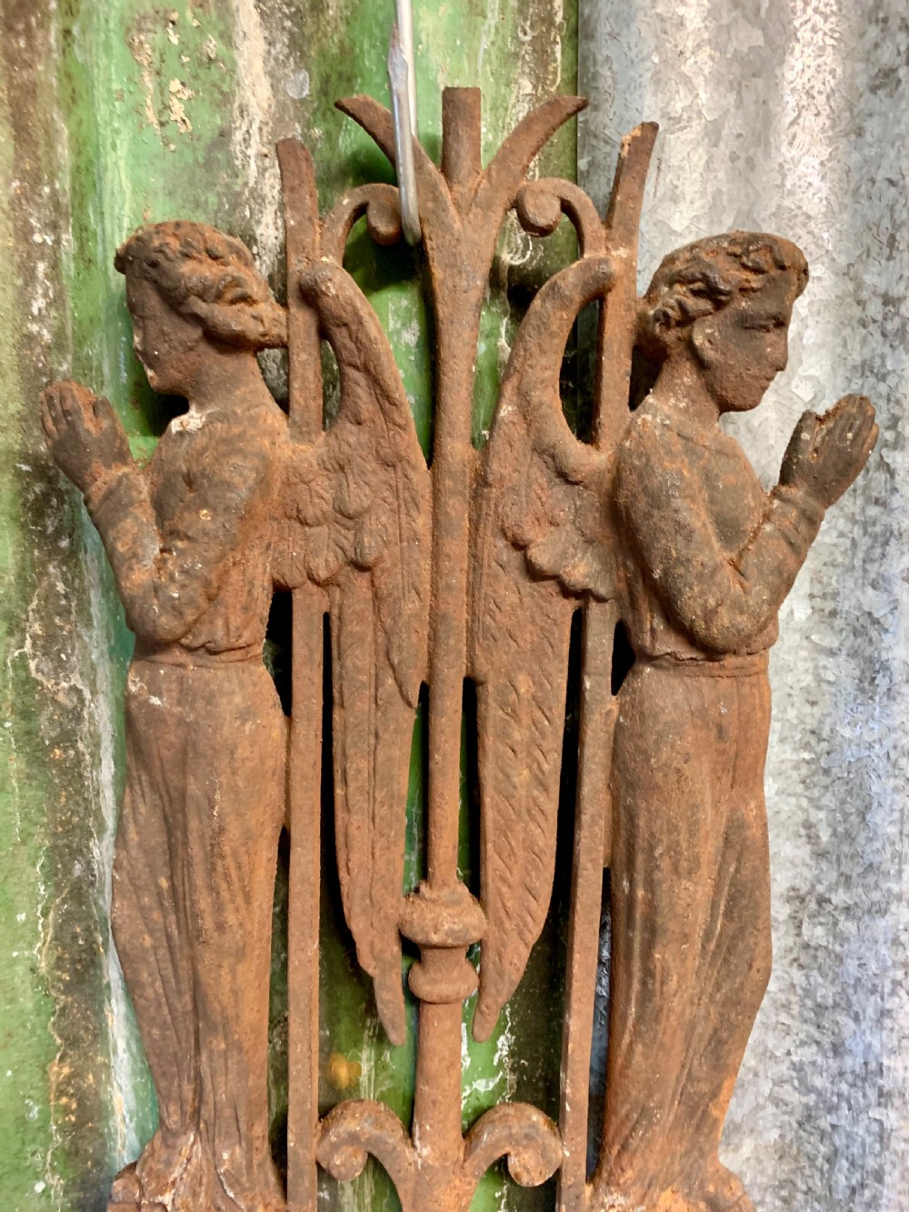 FRENCH 19thC CAST IRON ANGELS View VII