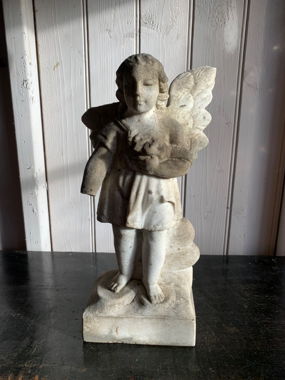 ANTIQUE MARBLE FIGURE OF AN ANGEL