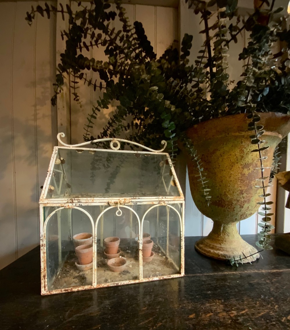 RARE 1930’s TERRARIUM IN THE SHAPE OF A GREENHOUSE View II