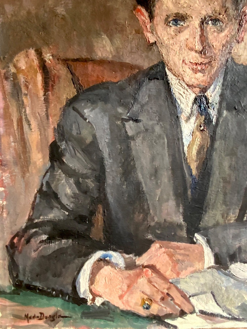 MID CENTURY OIL PORTRAIT FRENCH EXPRESSIONISM View II