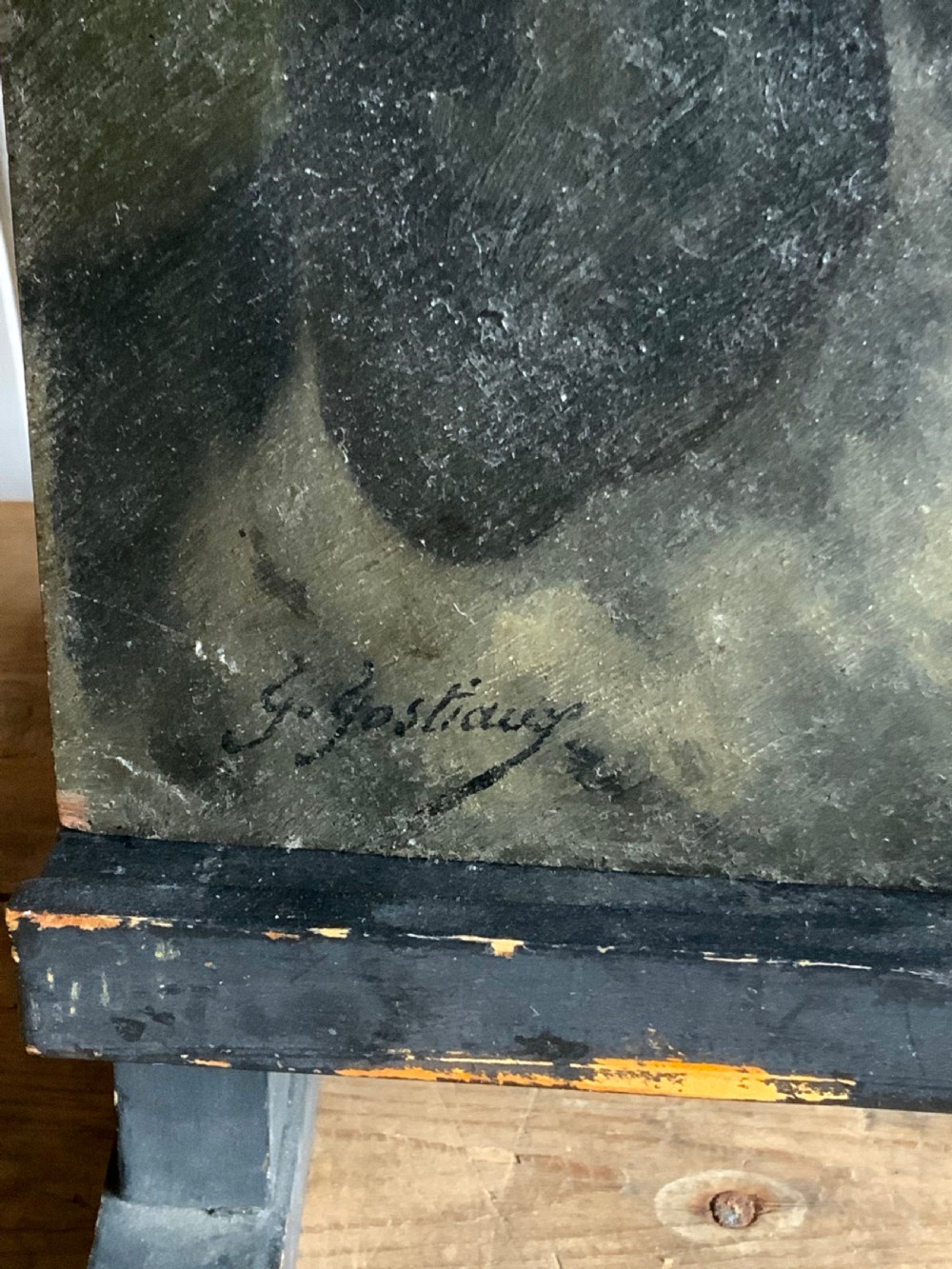 FRENCH 19th CENTURY PORTRAIT OF A DOG ON PANEL View IV