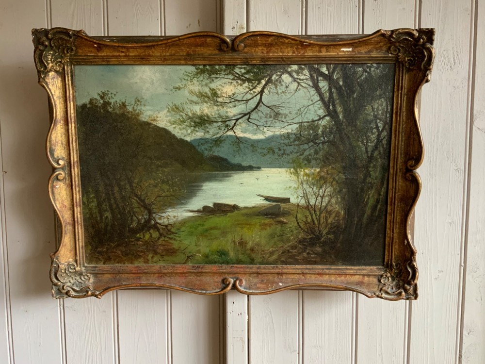 ENGLISH RIVERSCAPE OIL ON CANVAS