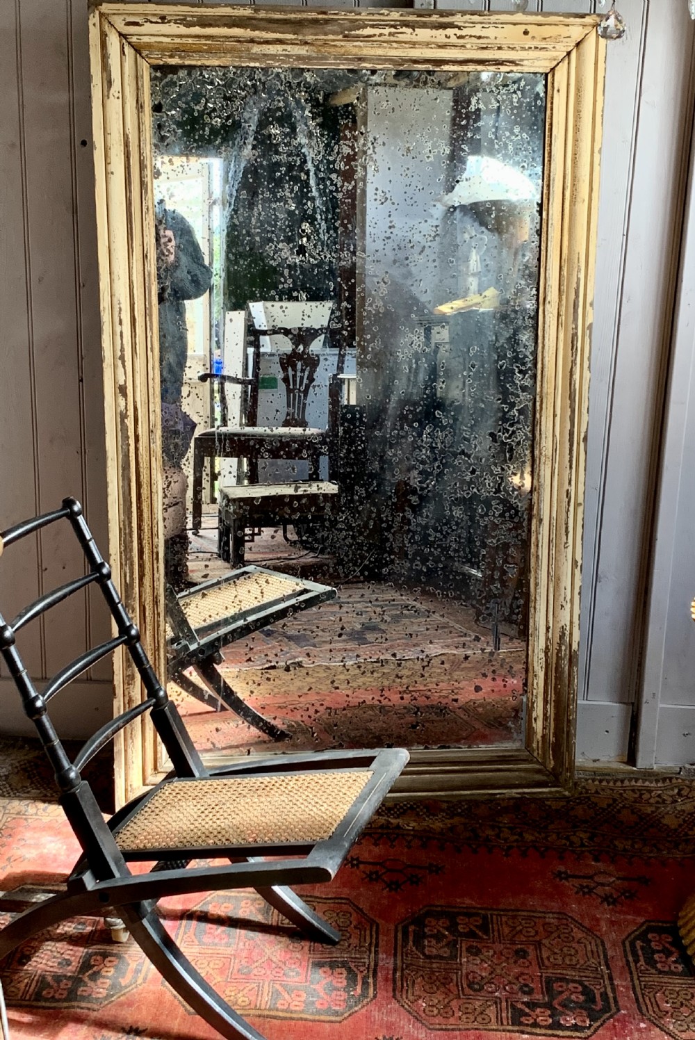 ORIGINAL FRENCH REEDED BISTRO MIRROR View II