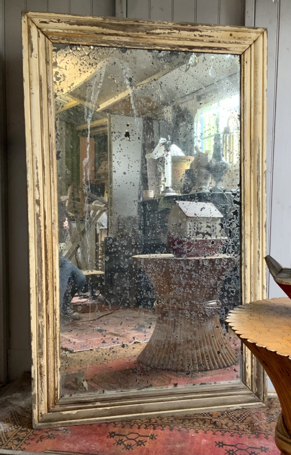 ORIGINAL FRENCH REEDED BISTRO MIRROR View III