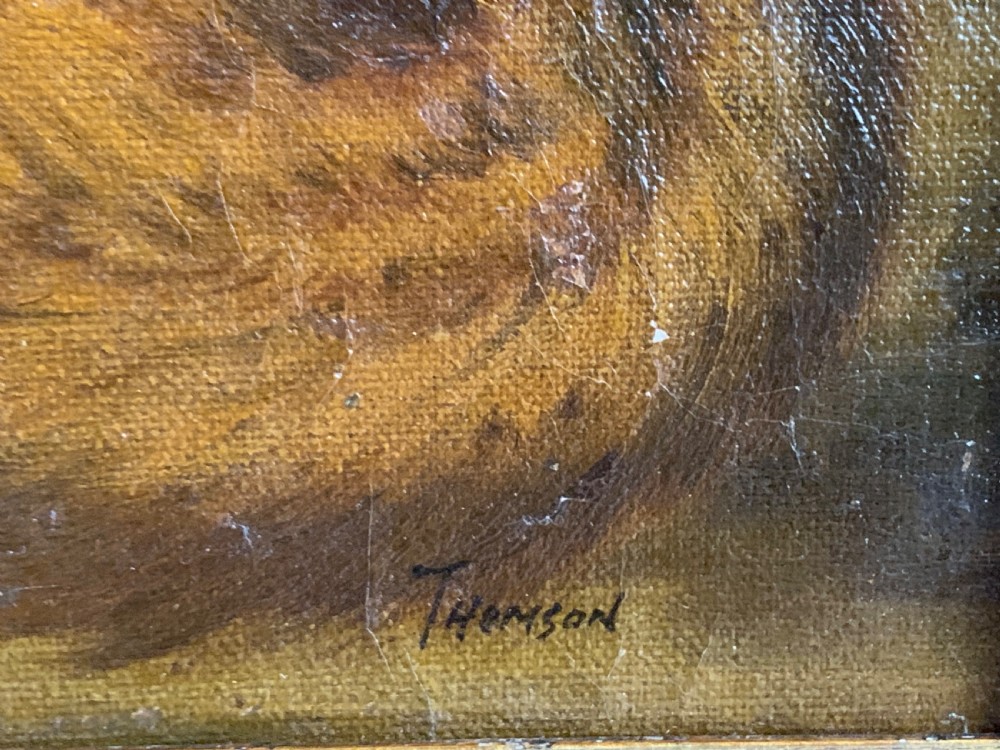 19thC NAIVE SCHOOL OIL PORTRAIT OF A CAT View VIII
