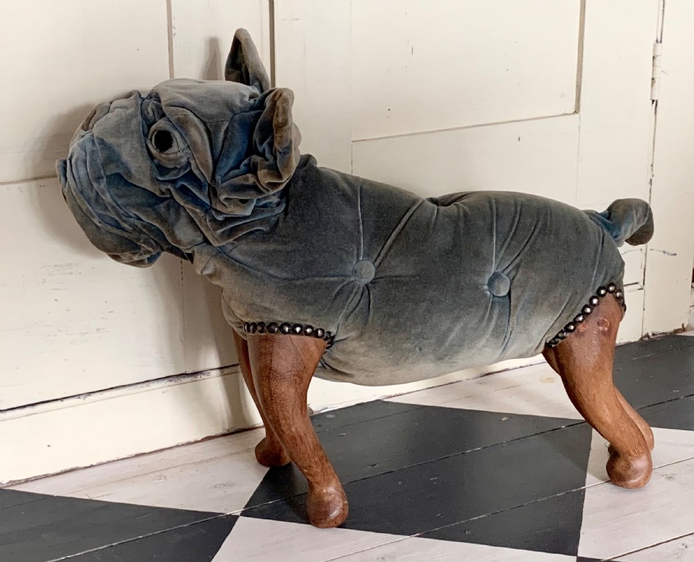 1920’s VELVET BULLDOG FOOT STOOL View II