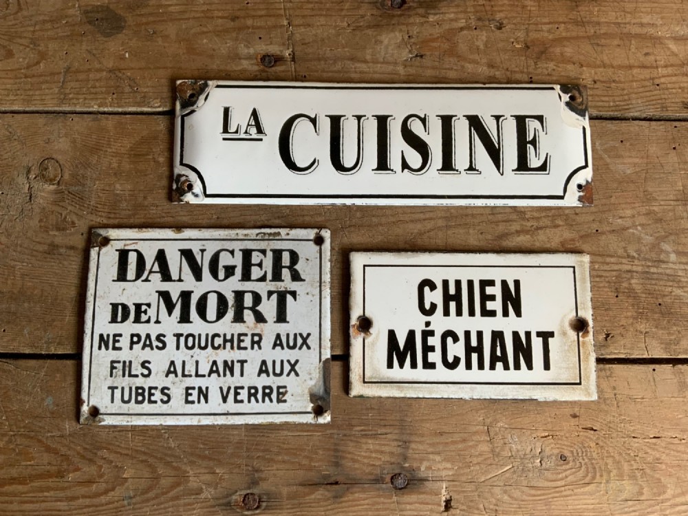 COLLECTION OF 3 ENAMEL SIGNS
