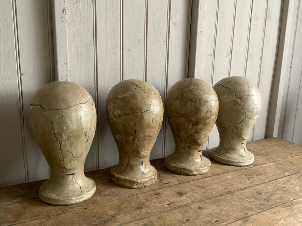 SET OF 4 RARE ORIGINAL MILLINERS’ HEADS